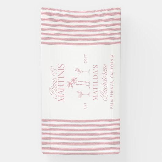 Bikinis en martinis Elegante  vrijgezellenfeest Spandoek (Verticaal)