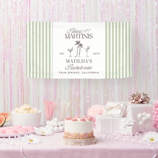 Bikinis en martinis Elegante  vrijgezellenfeest Spandoek (Feest)