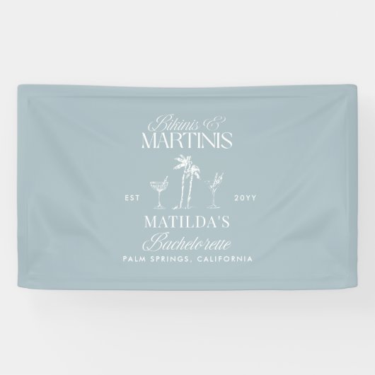 Bikinis en martinis Elegante  vrijgezellenfeest Spandoek (Horizontaal)