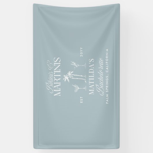 Bikinis en martinis Elegante  vrijgezellenfeest Spandoek (Verticaal)