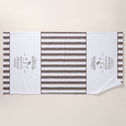 Bikinis en martinis Elegante  vrijgezellenfeest Strandlaken (Voorkant)