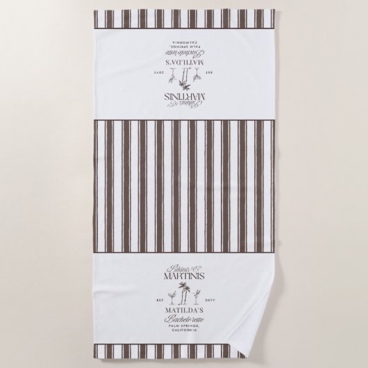 Bikinis en martinis Elegante  vrijgezellenfeest Strandlaken (Voorkant)