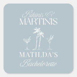 Bikinis en martinis Elegante vrijgezellenfeest Vierkante Sticker