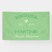 Bikini's en Martinis Green Beach Bachelorette Spandoek (Horizontaal)