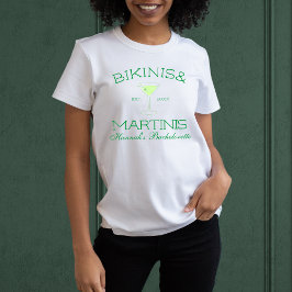 Bikini's en Martinis Green Beach Bachelorette T-shirt