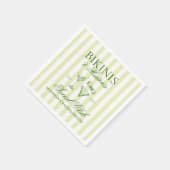 Bikini's en Martinis Green Striped Servet (Hoek)