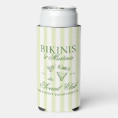 Bikinis en Martinis Groene Strepen Seltzer Blikjeskoeler (Seltzer Achterkant)