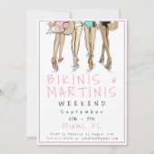 Bikini's en Martinis Party Weekend Kaart (Voorkant)