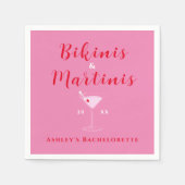 Bikinis en Martinis Roze & Rode Meidenavakantie Servet (Voorkant)
