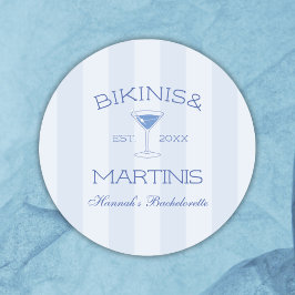 Bikinis En Martinis Strand Bachelorette Feestje Ronde Sticker