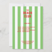 Bikini's en Martini's The Beach Club Cabana Party Kaart (Achterkant)