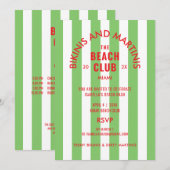 Bikini's en Martini's The Beach Club Cabana Party Kaart (Voorkant / Achterkant)