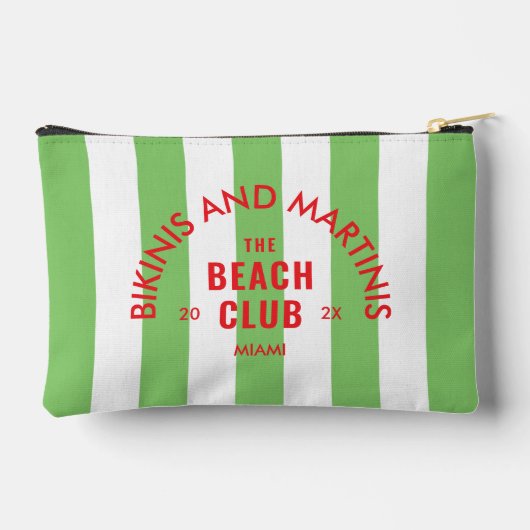 Bikini's en Martini's The Beach Club Green Stripe Etui (Achterkant)