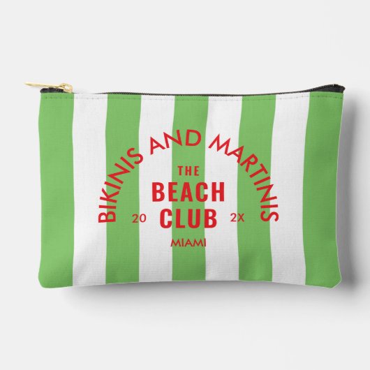 Bikini's en Martini's The Beach Club Green Stripe Etui (Voorkant)