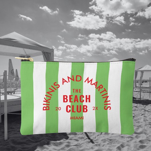 Bikini's en Martini's The Beach Club Green Stripe Etui
