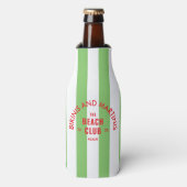 Bikini's en Martini's The Beach Club Green Stripe Flesjeskoeler (Fles Voorkant)