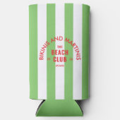 Bikini's en Martini's The Beach Club Green Stripe Seltzer Blikjeskoeler (Voorkant)