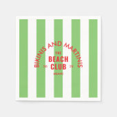 Bikinis En Martinis The Beach Club Green Stripe Servet (Voorkant)