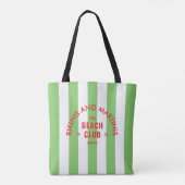 Bikini's en Martini's The Beach Club Green Stripe Tote Bag (Achterkant)