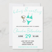 Bikinis en Martinis Thema Afscheid van de Meisjes Kaart (Voorkant)