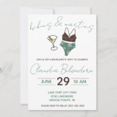 Bikini's en Martinis Theme Bachelorette Party Kaart (Voorkant)
