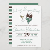 Bikini's en Martinis Theme Bachelorette Party Kaart (Voorkant / Achterkant)