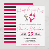 Bikini's en Martinis Theme Bachelorette Party Kaart (Voorkant / Achterkant)