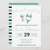Bikini's en Martinis Theme Bachelorette Party Kaart (Voorkant / Achterkant)