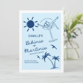 Bikini's en Martinis vrijgezellenweekend Kaart (Staand voorkant)
