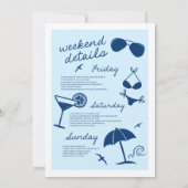 Bikini's en Martinis vrijgezellenweekend Kaart (Achterkant)