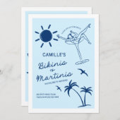 Bikini's en Martinis vrijgezellenweekend Kaart (Voorkant / Achterkant)