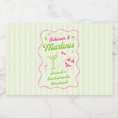 Bikini's & Martinis Bach Party Likeurfles Etiket (Enkel label)