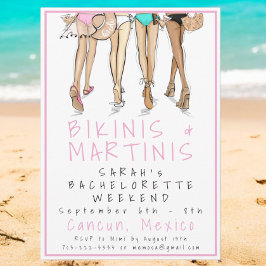 Bikinis & Martinis Bachelorette / Bruids Weekend Kaart