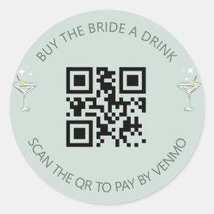 Bikinis & Martinis Bachelorette-dranksticker Ronde Sticker
