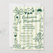 Bikinis & Martinis Bachelorette Feest Itinerarium Kaart (Voorkant)