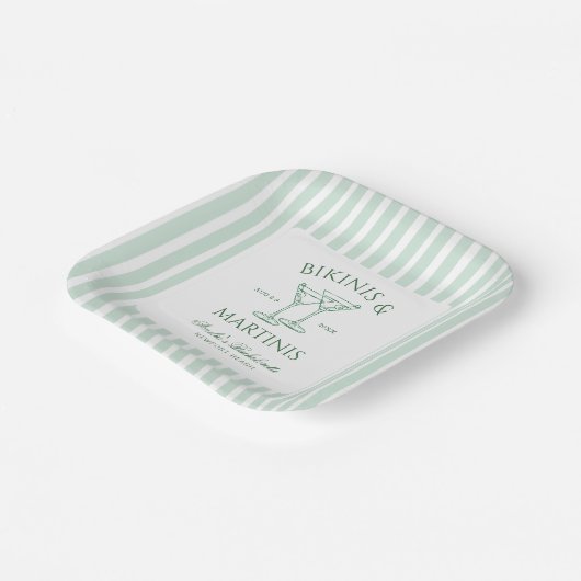 Bikinis & Martinis Bachelorette Papieren Bordje (Gebogen)