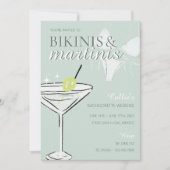 Bikinis & Martinis Bachelorette Party Invitation Kaart (Voorkant)