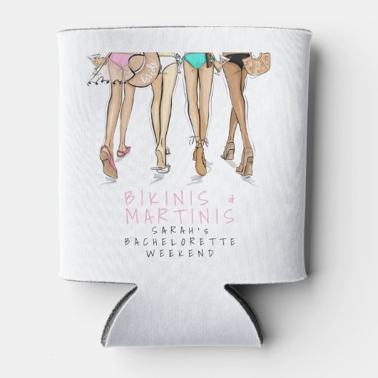 Bikini's & Martinis Bachelorette Party Weekendnaam Blikjeskoeler (Voorkant)