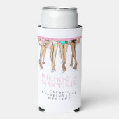 Bikini's & Martinis Bachelorette Party Weekendnaam Seltzer Blikjeskoeler (Seltzer Voorkant)