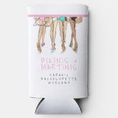 Bikini's & Martinis Bachelorette Party Weekendnaam Seltzer Blikjeskoeler (Voorkant)