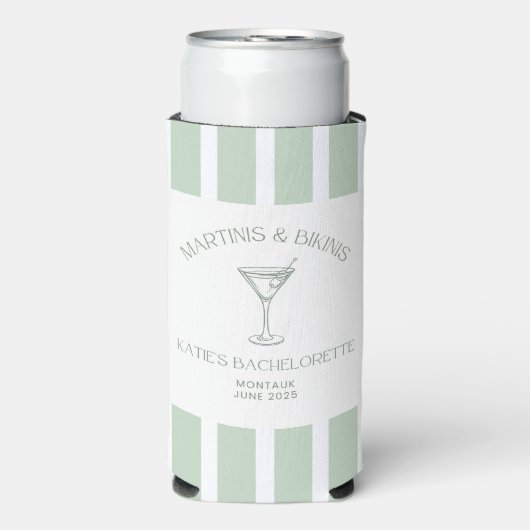 Bikini's & Martinis Bachelorette Seltzer Blikjeskoeler (Seltzer Voorkant)