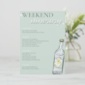 Bikini's & Martini's Bachelorette Weekend Itinerar Kaart (Staand voorkant)