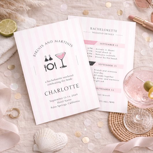Bikinis & Martinis Bachelorette-weekendprogramma Kaart