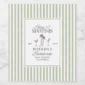 Bikinis & Martinis Bachelorette Wine Bottle Label  Wijn Etiket (Enkel label)