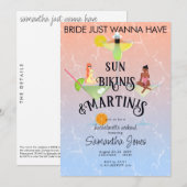 Bikini's & Martinis Beach Tropische Hen Bacheloret Kaart (Voorkant / Achterkant)