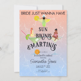 Bikini's & Martinis Beach Tropische Hen Bacheloret Kaart