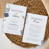 Bikini's & Martinis Blauw Hen Bachelorette Weekend Kaart