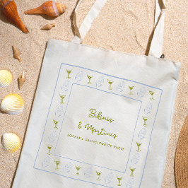 Bikinis & Martinis Blue Olive Meisjesuitgansfeest Tote Bag