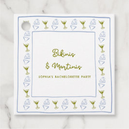 Bikini's & Martinis Blue Olive vrijgezellenfeest Bedankjes Labels