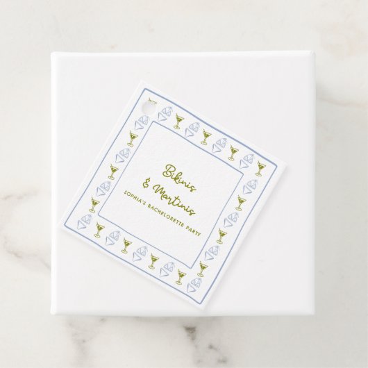 Bikini's & Martinis Blue Olive vrijgezellenfeest Bedankjes Labels